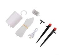 Feeshoppher Contrôleur automatique de pompe d'arrosage des plantes avec batterie de 2000 mAh et minuterie, kit d'irrigation d'intérieur et de jardin pour installation à 2/8/12 têtes, construction en