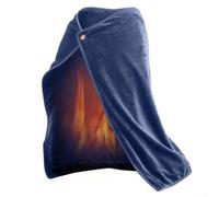 Feeshoppher Couverture chauffante USB en flanelle douce et portable avec boucle - 5 V - Alimentée par USB - Pour la maison, le bureau, les voyages - 100 x 70 cm - Bleu