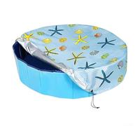 Feeshoppher Couverture solaire ronde en tissu Oxford bleu avec cordon de serrage pour protection contre la saleté et les feuilles, convient pour chiens et enfants (122 x 20 cm)