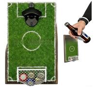 Feeshoppher Décapsuleur mural sur le thème du football - Ensemble créatif pour maison, bar, cuisine, fête, homme - Style vintage vert - Accessoire mural - Combinis (S)