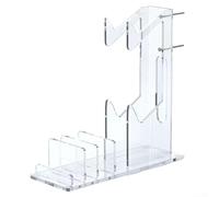 Feeshoppher Étagère de console de jeu en acrylique : organiseur vertical et horizontal 8 en 1 pour PS5, Switch - Support transparent pour manettes, casques, tablettes, smartphones