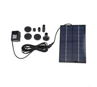 Feeshoppher Fontaine à eau solaire de 2,8 W, débit réglable, décoration de bassin de jardin, fontaine d'extérieur en plastique pour bain d'oiseaux, noir, 18,5 x 12,5 cm