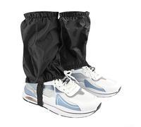Feeshoppher Guêtres de ski courtes unisexes imperméables pour randonnée, trekking, raquettes avec bandes élastiques réglables et boucles en plastique, légères et respirantes (noir)
