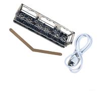 Feeshoppher IN-12 Kit d'horloge à tube Nixie à 6 chiffres DC 5 V Base ABS rétro avec lumière ambiante LED Télécommande Interrupteur 12 heures 24 heures anti-empoisonnement à la cathode (version de