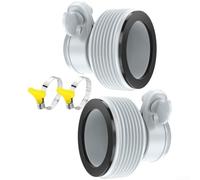 Feeshoppher Intex Lot de 2 ou 4 adaptateurs de tuyau de piscine de 3,2 à 3,8 cm Série B, raccord de conversion en plastique blanc pour systèmes de pompe et de filtration, lot de 2 ou 4 accessoires