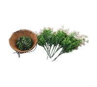 Feeshoppher Jardinières suspendues de 25,4 cm avec fleurs artificielles en soie violette et palmier de noix de coco et chaîne décor floral réaliste pour maison, jardin, balcon, arrangements de mariage