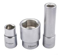 Feeshoppher Jeu de clés à douille triangulaires en métal de 1/2" - Outil multi-dents - Écrous - Pompe à injection - Outil d'entretien 78 mm 43 mm 38 mm