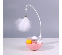 Feeshoppher Jouet interactif pour chat avec baguette en plumes secouant à 360 degrés et balle d'herbe à chat enrichissant pour chats d'intérieur Stimule les instincts de chasse Encourage les activités