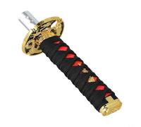 Feeshoppher Katana Poignée de levier de vitesse de voiture avec boîte manuelle en plastique et métal avec outil d'installation de tête de changement de vitesse et Ada (15 cm, noir)
