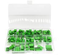 Feeshoppher Kit de 100 connecteurs de bornier à vis pour montage PCB, vert KF301 Series 2 broches, 15 pièces à 3 broches, 5 pièces à 4 broches, pas de 5,08 mm, 150 V 6 A, tailles de fils compatibles