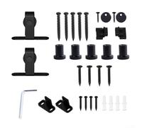 Feeshoppher Kit de quincaillerie pour porte de grange coulissante avec rail en acier au carbone et rouleaux lisses silencieux pour armoire, placard, bibliothèque, meuble TV ou cage pour chien