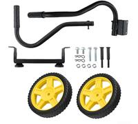 Feeshoppher Kit de roue de générateur avec poignée et pneus pleins pour équipement 2800-4750 W, assemblage plastique jaune pour un transport et un rangement faciles