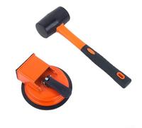 Feeshoppher Kit d'outils de réparation de plancher avec ventouse, marteau en caoutchouc et coussinets réutilisables pour sols en bois ou composite, construction en fer avec tampon en feutre réduisant