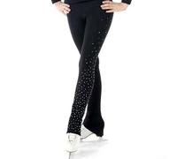 Feeshoppher Legging d'entraînement de patinage artistique en polyester extensible et respirant pour la pratique du coaching d'échauffement, doux et flexible pour sauts, spins, patinoires (S)