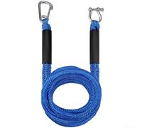 Feeshoppher Ligne d'ancrage élastique de qualité marine avec fermeture en acier inoxydable, corde d'amarrage flottante pour kayak, canoë, bateau, ligne de quai absorbant les chocs avec manchon en