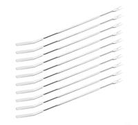 Feeshoppher Lot de 10 fourchettes à pince à homard en acier inoxydable pour fruits de mer et crustacés avec extrémités cuillère et fourchette Finition argentée élégante