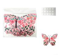 Feeshoppher Lot de 12 autocollants muraux 3D papillon en PVC rouge pour Noël, décoration d'intérieur, salon, chambre à coucher, décoration de fête imperméable (PY16005-9,2 x 12 cm)