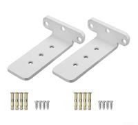 Feeshoppher Lot de 2 supports muraux en acier laminé à froid pour étagère à angle droit avec montage encastré pour bibliothèque, meuble TV et chambre (blanc)