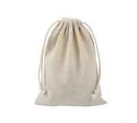 Feeshoppher Lot de 20 sacs de rangement réutilisables en mousseline de coton avec cordon de serrage pour l'organisation de la maison, bijoux, herbes, savons et emballages, beige uni avec fermeture à