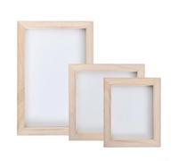 Feeshoppher Lot de 3 cadres en bois de pin avec maille haute densité pour loisirs créatifs faits à la main, moules en bois de pin 15 x 18 cm, 20 x 20 cm, 20 x 30 cm pour sérigraphie et acte familial