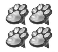 Feeshoppher Lot de 4 lampes solaires en forme de patte de chat, décoration d'allée de jardin pour les amoureux des animaux, éclairage d'accentuation de pelouse sans fil, résistant aux intempéries