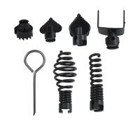 Feeshoppher Lot de 7 outils de nettoyage de canalisations en acier au manganèse avec têtes de coupe pour dragage de tuyaux, comprend une pelle à graisse droite à olives et une clé pour nettoyer les