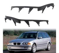 Feeshoppher Lot de joints de phare professionnels pour BMW Série 3 E46 quatre portes (1998-2001) - Joint en caoutchouc pour cache de phare supérieur noir OEM 63128384486/63128384487