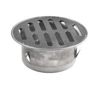 Feeshoppher Manchon de grille d'évacuation de sol en acier inoxydable de 50 mm à 200 mm pour balcon, jardin et plomberie de toit, design creux anti-blocage pour tuyaux en PVC, couleur argent (tube de