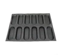 Feeshoppher Moule à pain perforé en silicone 30 x 40 cm anti-adhésif pour une répartition homogène de la chaleur Croûte croustillante Démoulage facile Passe au lave-vaisselle Noir (5 grilles noires)