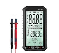 Feeshoppher Multimètre numérique plein écran 10,2 cm Affichage automatique Mesure de tension AC DC Courant Résistance Capacité Température avec NCV Live Wire Detection Rugged Han(Noir)