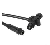 Feeshoppher NMEA 2000 T Câble répartiteur M12-5P mâle vers femelle cordon de chute IP67 étanche pour capteur de navigation Garmin Simrad Système de bus réseau Noir 20 cm