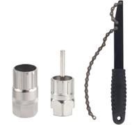 Feeshoppher Outil de fouet de chaîne de vélo avec extracteur de pédalier et extracteur de manivelle, kit de réparation professionnel pour le retrait de la roue libre, construction en acier au carbone