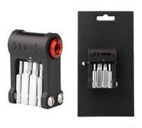 Feeshoppher Outil de réparation de vélo portable 9 en 1 avec clés hexagonales, embouts de tournevis et buse de gonflage en alliage pour valves Presta et standard, kit d'entretien compact de 92 g