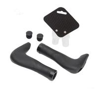 Feeshoppher Paire de poignées de guidon de vélo en gel de silicone souple avec klaxons étendus, embouts ergonomiques absorbant les chocs pour VTT, repose-poignets antidérapants et confortables, noir