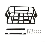 Feeshoppher Panier arrière en fer pour vélo - 46 x 32,5 x 15 cm - Noir - Pour courses et pique-nique - Convient à la plupart des vélos électriques avec matériel de montage