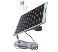 Feeshoppher Panneau de charge solaire 5 W avec câble pour caméras de sécurité Anker Ring et appareils 3 V-5 V en silicone monocristallin étanche Noir (blanc)