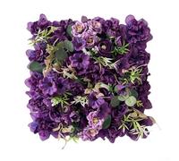 Feeshoppher Panneaux muraux de fleurs artificielles à faire soi-même - Toile de fond florale artificielle en plastique pour mariage, fête d'anniversaire - 30 x 30 cm (violet)