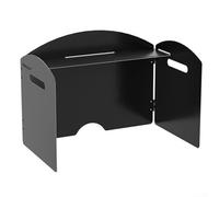 Feeshoppher Pare-vent de cuisinière à gaz portable en acier Cam-p - Pare-vent pliable pour réchaud de camping - Protection contre le vent avec base surélevée et sac de transport pour la randonnée (3