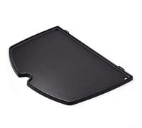 Feeshoppher Plaque de cuisson en fonte pour Weber Q2200 Q2000 Q2400 Q220, 27 x 39,5 cm, insert de grill à dessus plat avec bord surélevé, noir pour cuisson de crêpes, sauté et fruits de mer