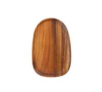 Feeshoppher Plateau de service ovale en bois de noyer 16 x 12 x 2 cm à 30 x 20 x 2 cm finition marron pour vaisselle de cuisine, collations, fruits secs, petit déjeuner, table basse, entrée ou