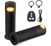 Feeshoppher Poignée de Guidon pour Trottinette Électrique avec Lampe de Signal de Tournant Pour Xiaomi pour M365 Pro 1S Pro 2 Mi3 Silicone Antidérapant Sécuritaire Couvre-Guidon Lumière de Nuit 135mm
