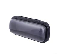 Feeshoppher Protection de radio marine robuste de 180 mm - Résistante à l'eau - Avec porte rabattable et ressort - Panneau avant teinté fumé résistant aux UV - Coque de support intégrée