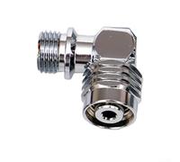Feeshoppher Régulateur de plongée, adaptateur pivotant à 90 ° et 110 °, connecteur deuxième étage en laiton plaqué chrome pour tuyau HP LP, réduction du stress, équipement de plongée avec tuba, argent