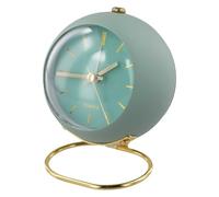 Feeshoppher Réveil moderne et silencieux avec aiguilles lumineuses, horloge de chevet alimentée par piles, sans tic-tac, horloges pour chambre à coucher, étudiants, bureau, coque en métal, affichage