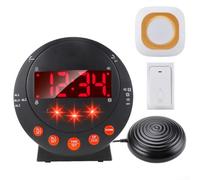 Feeshoppher Réveil vibrant avec chargement USB et rappel de sonnette avec double alarmes personnalisables, répétition réglable et affichage de l'heure pour formats 12 heures et 24 heures, comprend T