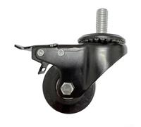 Feeshoppher Roulette de barbecue noire de 6,3 cm avec frein, pivote à 360 degrés en caoutchouc, pièce de rechange pour four à granulés de bois GMG, maniabilité fluide pour la cuisine en plein air, 1