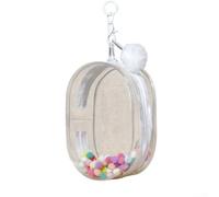 Feeshoppher Sac de rangement en PVC anti-poussière pour poupée - 18 x 7 x 12 cm - Étui de protection à suspendre pour objets de collection, poupées, figurines, plusieurs couleurs : noir, blanc