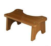 Feeshoppher Siège de toilette en bois massif antidérapant pour salle de bain - Design incurvé - Forme ergonomique - Repose-pieds de toilette (couleur foncée)