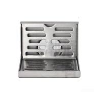 Feeshoppher Siphon de sol latéral en acier inoxydable 304 en forme de L avec angle droit finition brossée carré 100 x 100 mm pour salle de bain, cuisine, balcon, garage, cave, douche, filtre (A)