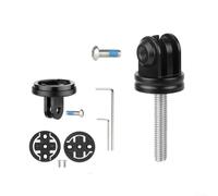 Feeshoppher Support de caméra d'action pour vélo - En alliage d'aluminium - Vis M6 P1 L32 mm - Pour ordinateur de vélo Garmin et caméras d'action - Noir